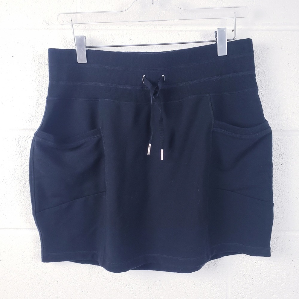 CALIA Skort Black Drawstring Athletic Skirt Elastic Waist Stretch Womens Large